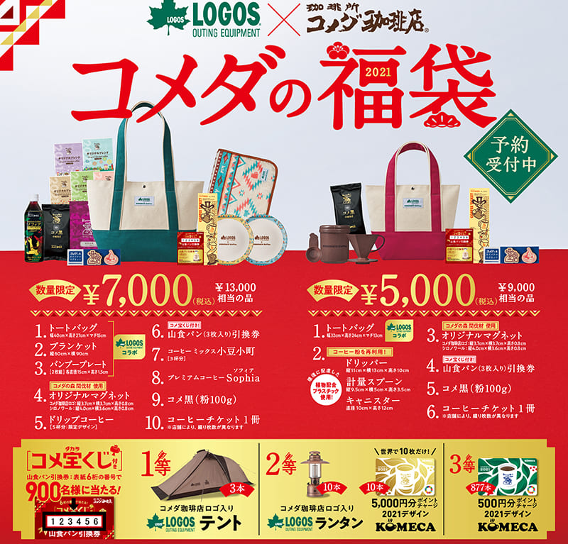「２０２１年コメダの福袋」『コメダ珈琲店』の公式サイトよりご提供
